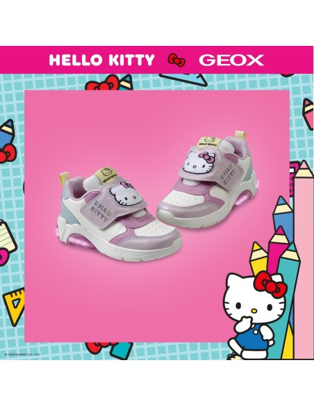 Geox J Fadinlight Girl zapatilla para niña con luces Hello Kitty