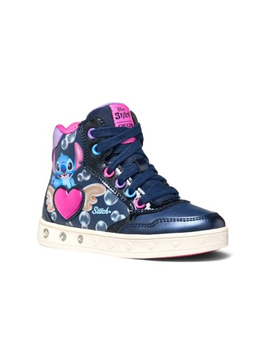 Geox J Skylin Girl zapatilla para niña con luces y Stitch