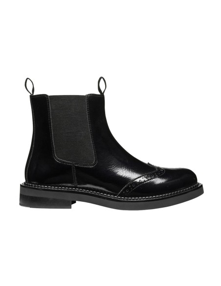 Geox D Serilda Damenstiefelette aus Naplack mit Brogue-Details