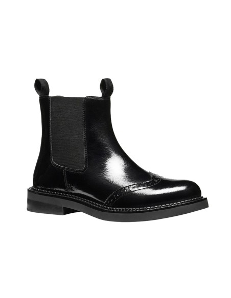 Geox D Serilda Damenstiefelette aus Naplack mit Brogue-Details