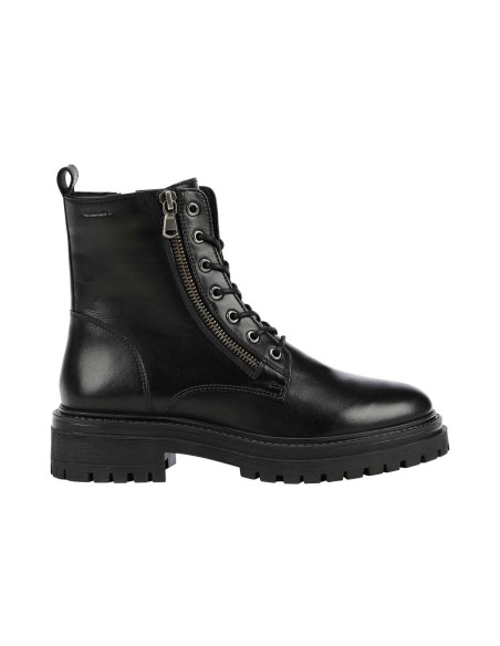 Geox D Iridea Damen-Lederstiefel mit zwei Reißverschlüssen
