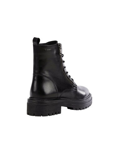 Geox D Iridea bota militar de mujer en piel con dos cremalleras