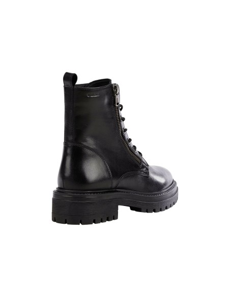 Geox D Iridea bottine de combat femme en cuir à deux zips
