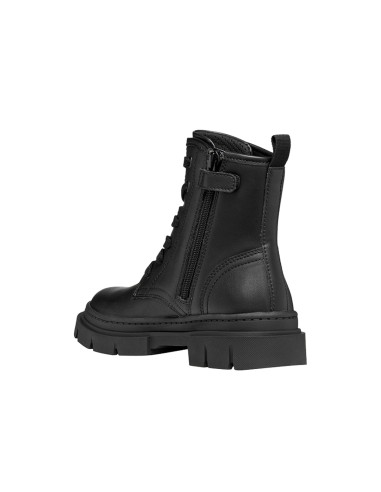 Geox J Karsyn Girl leather combat boot for girls with charms
