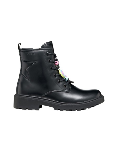 Geox J Casey Girl Schnürstiefel für Mädchen mit erhabenem Stern