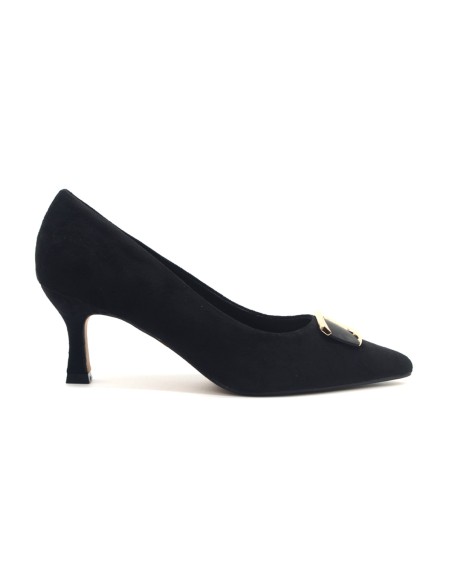 Kharisma women’s suede-effect fabric pump with mid heel