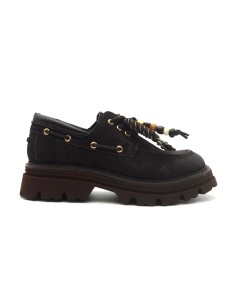 Kharisma zapato de mujer en ante con cordones y suela dentada