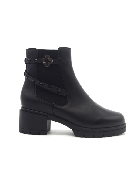 Donna Serena Blu stivaletto donna in pelle con accessorio gioiello
