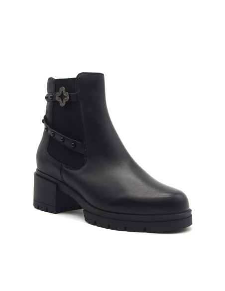 Donna Serena Blu stivaletto donna in pelle con accessorio gioiello