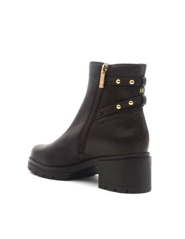 Donna Serena Blu women’s leather ankle boot with jewelled accessory