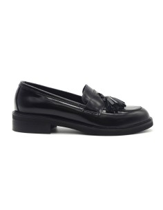 DIPARISI mocasín de mujer en piel con borlas Made in Italy