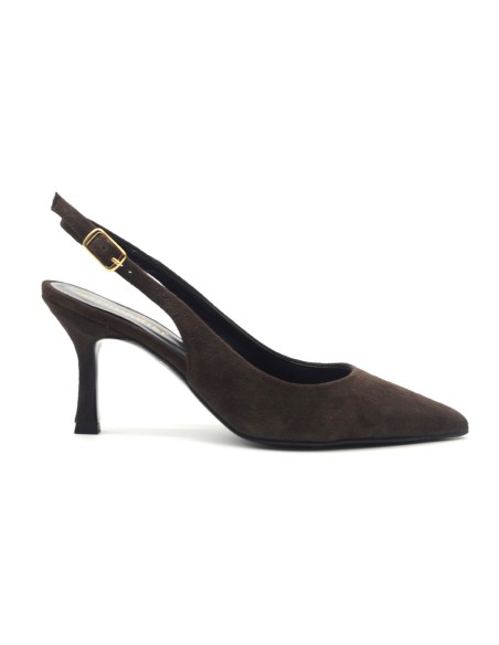 DIPARISI Damen-Slingback aus Wildleder mit 7 cm Absatz Made in Italy