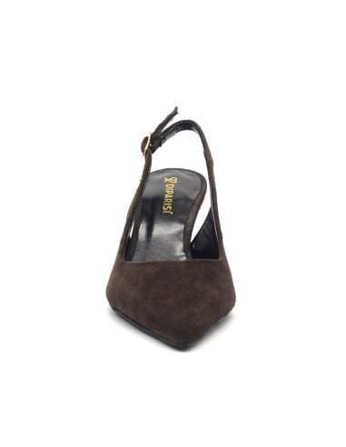 DIPARISI slingback de mujer en ante con tacón medio Made in Italy