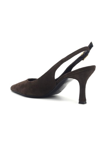 DIPARISI slingback de mujer en ante con tacón medio Made in Italy