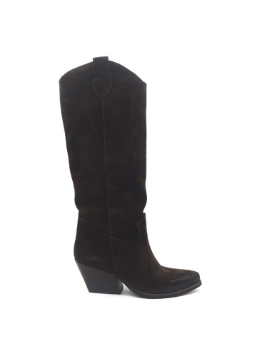 DIPARISI botte western femme en daim Made in Italy