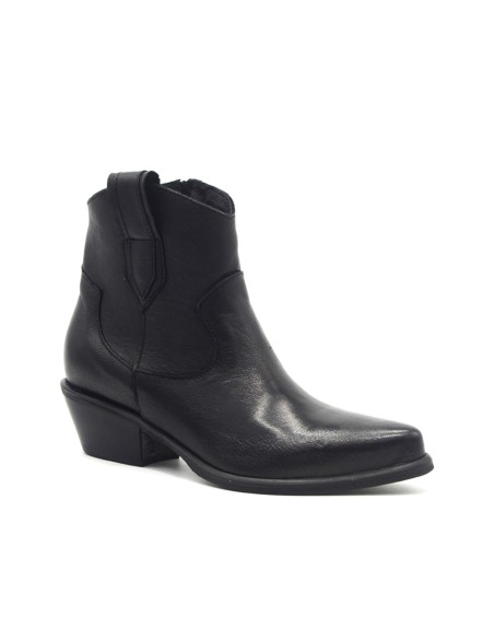 DIPARISI stivaletto texano donna in pelle con zip Made in Italy