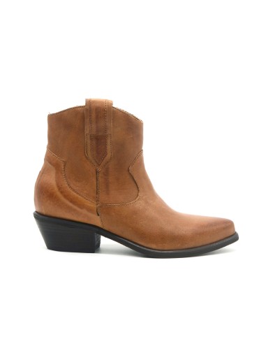 DIPARISI bottine western femme en cuir avec zip Made in Italy