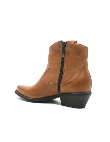 DIPARISI stivaletto texano donna in pelle con zip Made in Italy