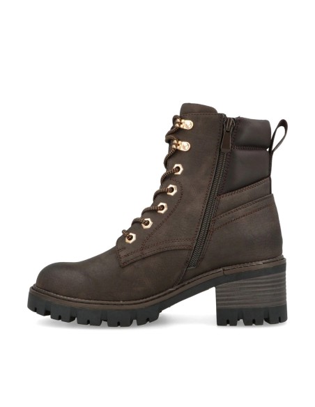 Jeep Raven Lace Damen-Schnürstiefelette mit Absatz und Memory Foam