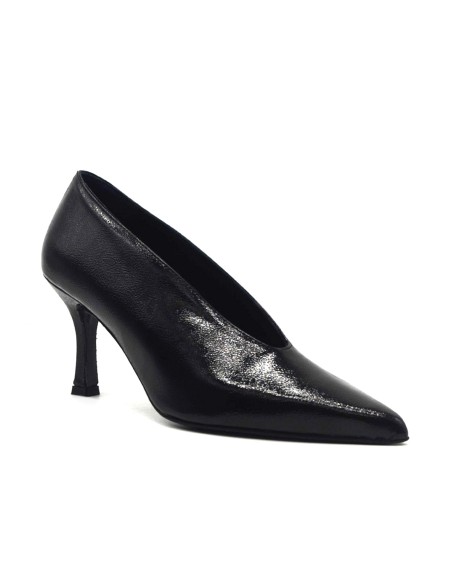 DIPARISI décolleté in naplack con tacco 7 cm Made in Italy