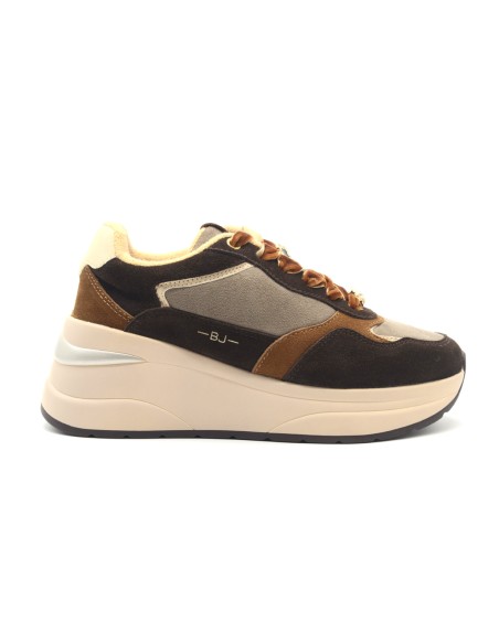 BJ Comart Benny sneaker donna in camoscio con zeppa 6 cm