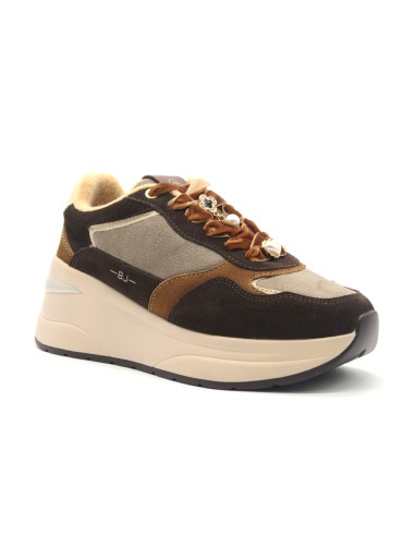 BJ Comart Benny sneaker donna in camoscio con zeppa 6 cm