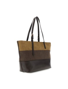 Cafè Noir suede-effect shopping bag with adjustable handles 2