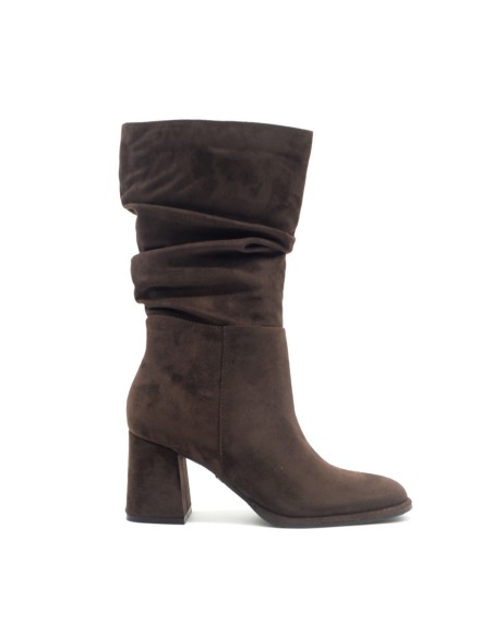 Kharisma Damenstiefel in Veloursoptik mit gerafftem Schaft