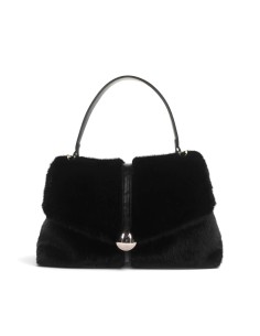 Kharisma faux fur shoulder bag with decorative detail