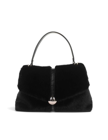 Kharisma faux fur shoulder bag with decorative detail