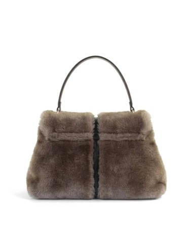 Kharisma faux fur shoulder bag with decorative detail