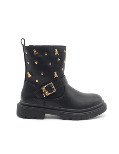 Patrizia Pepe Mädchen-Lederstiefeletten mit Nieten und Zip