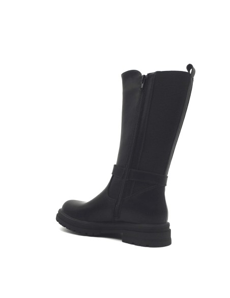 Patrizia Pepe girls' leather boots with buckle strap and zip