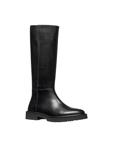 Geox Norize Damen-Lederstiefel mit Stretchschaft und Zip