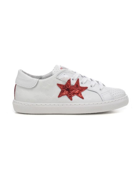 2 Star SNEAKER BAMBINA PELLE CON LOGO LATERALE