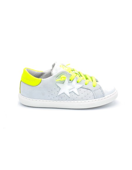 2 Star SNEAKER BAMBINA IN PELLE BICOLORE