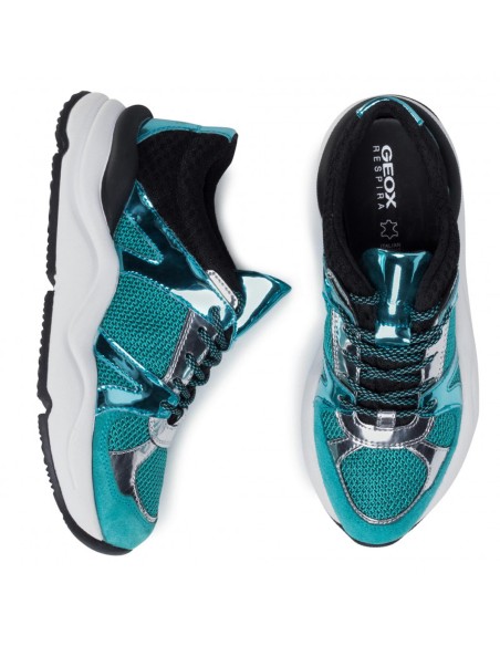Geox SNEAKER D TOPAZIO MESH E SUEDE CON DETTAGLI METALLICI