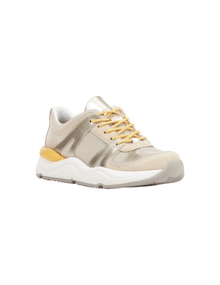 Geox SNEAKER D TOPAZIO MESH E SUEDE CON DETTAGLI ORO
