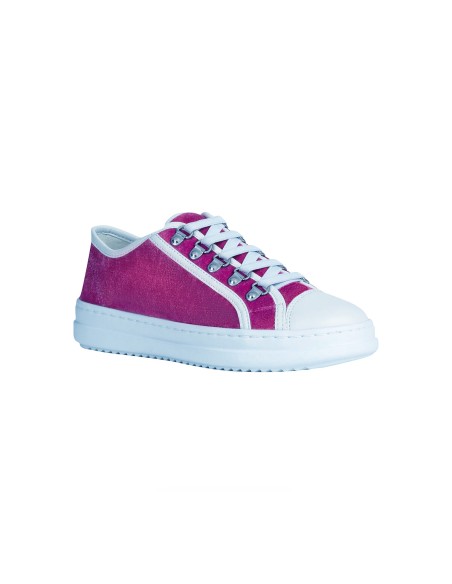 Geox SNEAKER D PONTOISE VELLUTO CON ZIP LATERALE