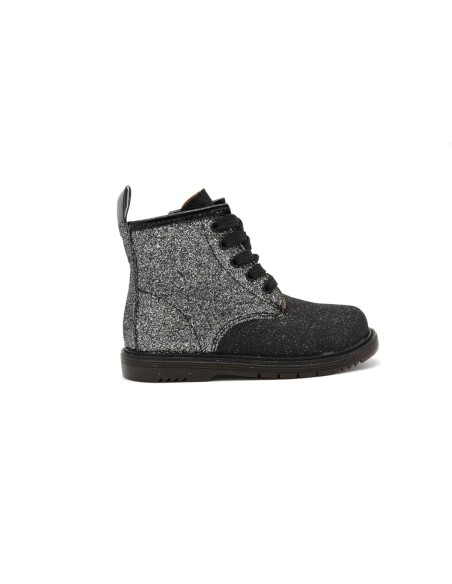 Bottine fille Grunland Nill en cuir recouvert de paillettes