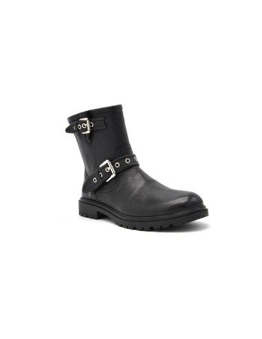 Bottine motard fille et fille Grunland en cuir avec double boucle