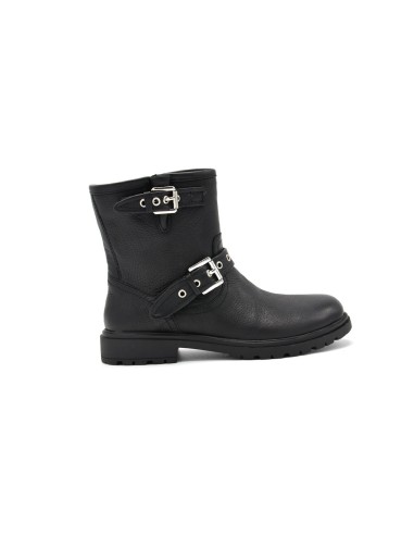 Bottine motard fille et fille Grunland en cuir avec double boucle