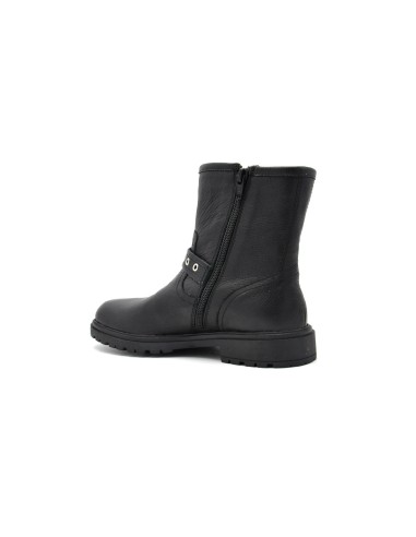 Bottine motard fille et fille Grunland en cuir avec double boucle