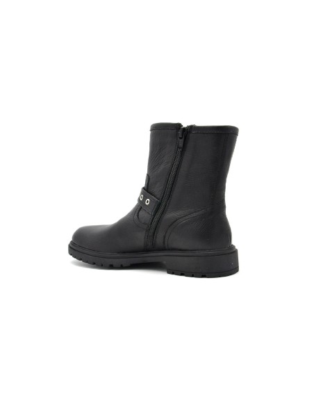 Bottine motard fille et fille Grunland en cuir avec double boucle