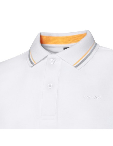 Geox Sustainable men's polo shirt in cotton pique with knitted collar