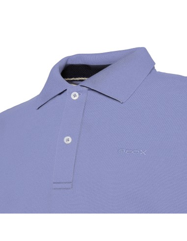 Geox Sustainable men's polo shirt in cotton pique with knitted collar