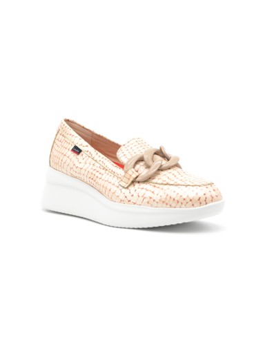 Callaghan modèle Hanna mocassin femme en cuir verni imprimé avec talon compensé