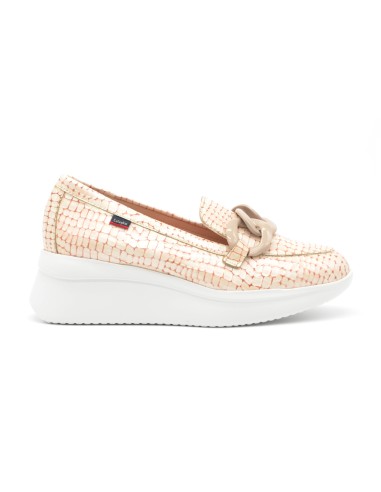 Callaghan modèle Hanna mocassin femme en cuir verni imprimé avec talon compensé